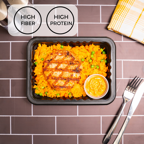 Salmon Burger w/ Jasmine Rice