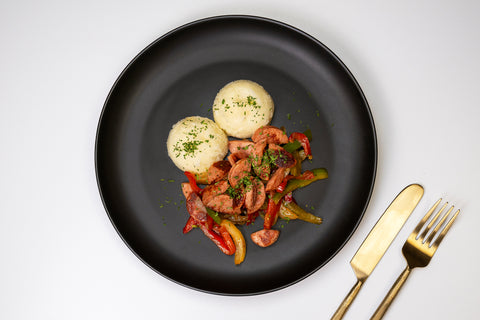 Turkey Sausage With Yucca Mashed