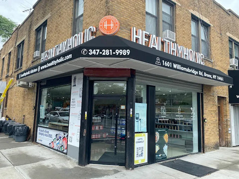 an image of seen from across the street of healthy holic bronx front entrance
